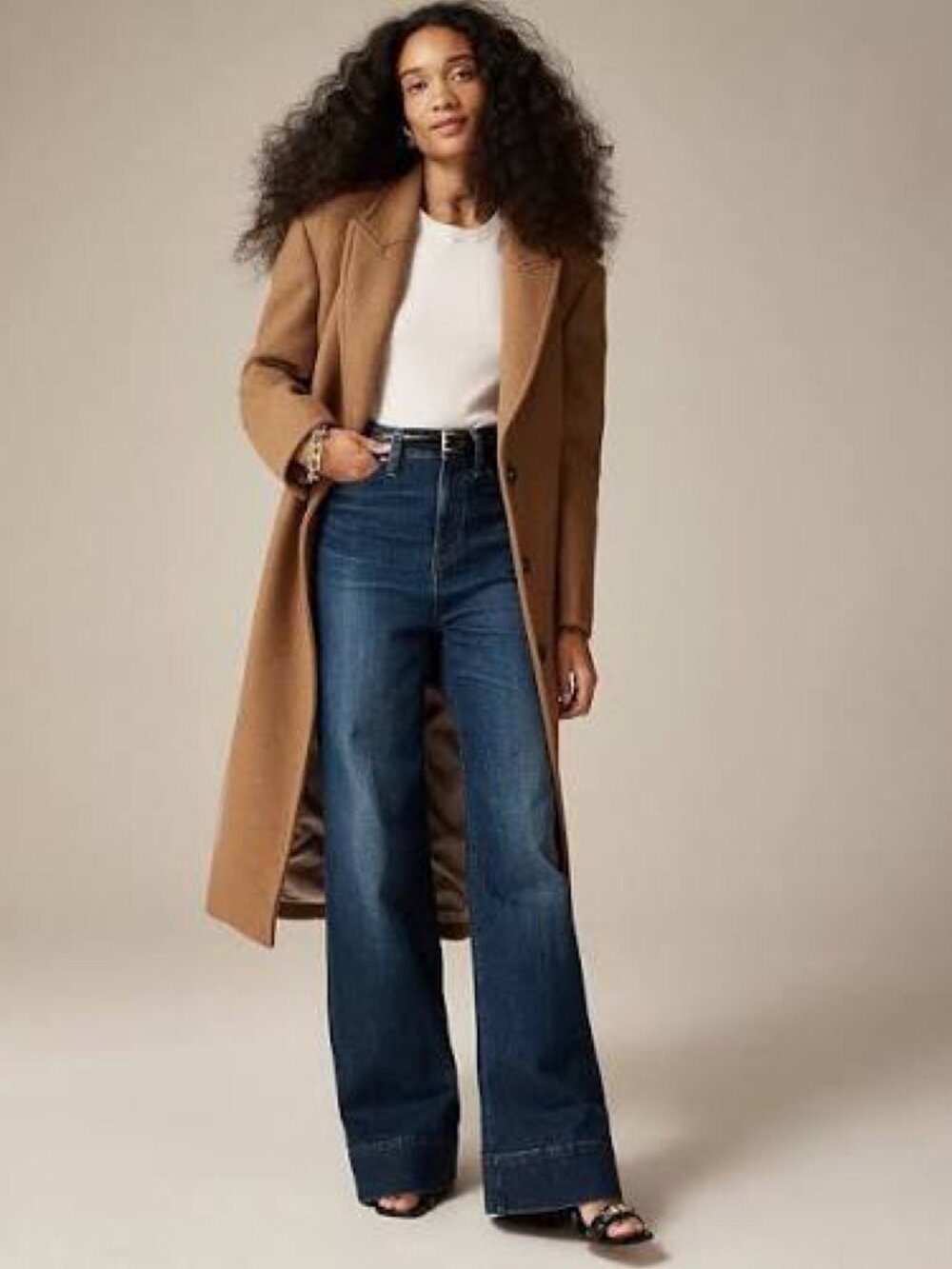 J. Crew Dark Wash High Rise Wide Leg Denim Trouser Jeans